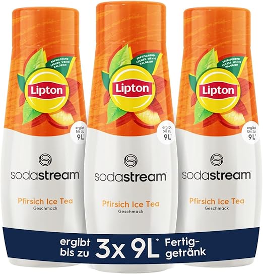 Сироп SodaStream 3 x Lipton Ice Tea Peach, 1 бутылка рассчитана на 9 литров готового напитка, который готовится за секунды и всегда остается свежим, 3 x 440 мл