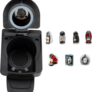 Адаптер для капсульной кофемашины, конвертер капсул, интегрированная конструкция с откидной крышкой, одноразовые/многоразовые капсулы, аксессуары для кофемашин.