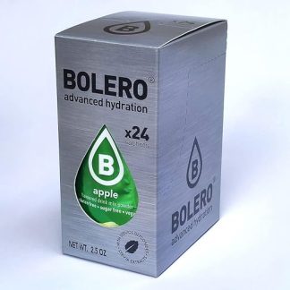 Напиток Bolero, 24 пакетика, 3 г, стики, фруктовый растворимый порошок для приготовления напитка из чистой воды, 72 грамма, подслащен стевией (яблоко).