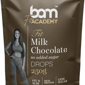 Шоколадные капли BAM из молочного шоколада, без добавления сахара, калорий, тающих кусочков, для домашней и профессиональной выпечки, 250 г.