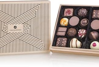 Premiere Midi - Tribar - 20 элегантных пралине в деревянной коробке, подарок для женщин, мужчин, на День матери, День отца, свадьбу, для мужчины, женщины, идея подарка на Рождество.