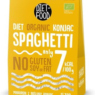 DIET-FOOD Органические спагетти Ширатаки с низким содержанием углеводов, коньяк, низкокалорийные, веганские, обезжиренные, без сои, без глютена, водорастворимые, диетические макаронные изделия, низкое содержание калорий, 300 г (1 упаковка)