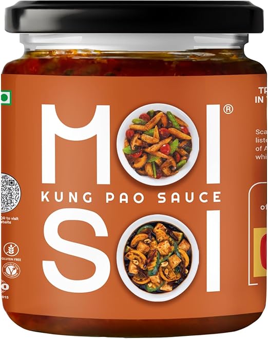 Соус Кунг Пао MOI SOI премиум качества, соус для приготовления, маринования, жарки и тушения. Подходит для веганов. Без глютена. Без глутамата натрия. Поставляется свежим. Без искусственных красителей. 175 г.