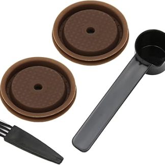 Универсальная силиконовая крышка для кофейной чашки, многоразовая крышка для капсулы с кисточкой и ложкой, многоразовая кофейная капсула