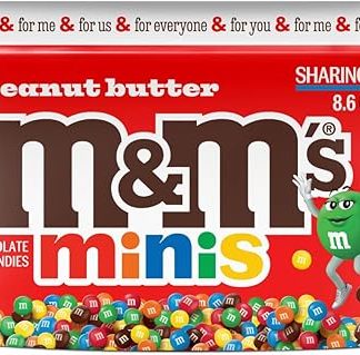 Конфеты M&M'S Minis со вкусом арахисового масла и молочного шоколада, порционная упаковка, 240 г, с многоразовой застежкой.