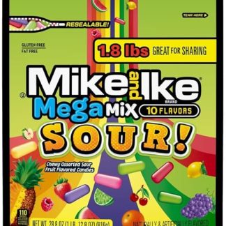 Жевательные конфеты Mike and Ike Chewy с различными кислыми фруктовыми вкусами (пакет 1,8 фунта)