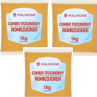 Набор из 3 банок коричневого сахара со вкусом малины и тростника, 1 кг, высококачественный натуральный подсластитель.