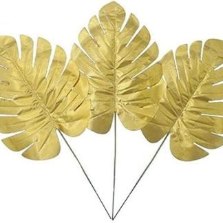 20 шт./комплект искусственных золотых листьев, тропические листья черепахи, имитация растения для вечеринки, свадьбы, дома, рабочего стола.