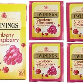 Чайные пакетики Twinings со вкусом клюквы и малины, 20 пакетиков в упаковке - 2 пакетика в упаковке