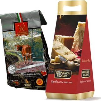 Специальная коробка YesEatIs — Parmigiano Reggiano Consorzio Vacche Rosse 40 месяцев — 1 кг — Рождественская подарочная коробка