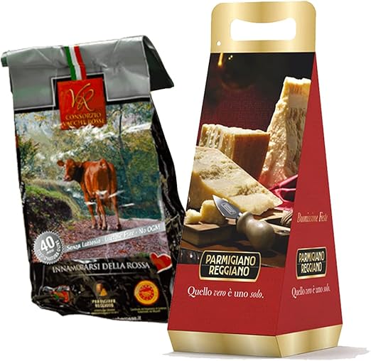 Специальная коробка YesEatIs — Parmigiano Reggiano Consorzio Vacche Rosse 40 месяцев — 1 кг — Рождественская подарочная коробка