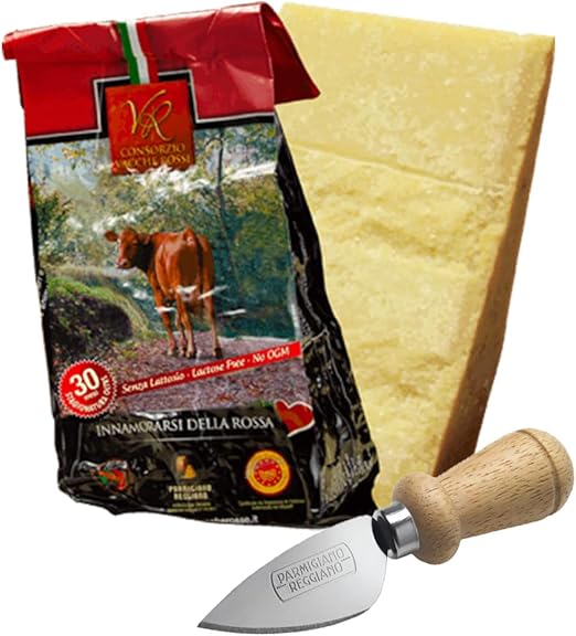 Специальная коробка YesEatIs — Parmigiano Reggiano Consorzio Vacche Rosse 30 месяцев — 1 кг — Карманный нож из нержавеющей стали