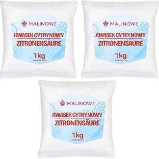 Малина с лимонной кислотой, набор из 3 бутылок по 1 кг (чистый пищевой продукт).