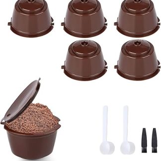 Многоразовые капсулы для кофемашин - 6 шт. + 2 ложки и 2 фильтра. Экологичный пластиковый набор.