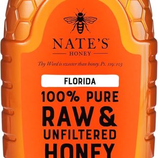 Натуральный флоридский мед Nature Nate's, 100% чистый, сырой и нефильтрованный, полностью натуральный подсластитель, бутылка с дозатором объемом 32 унции.