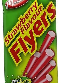 Лакричные листочки Maxilin со вкусом клубники - пакетик 90 г - клубничные конфеты с клубничной начинкой из кристаллов - подходят для вегетарианцев и веганов