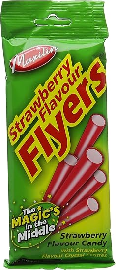 Лакричные листочки Maxilin со вкусом клубники - пакетик 90 г - клубничные конфеты с клубничной начинкой из кристаллов - подходят для вегетарианцев и веганов