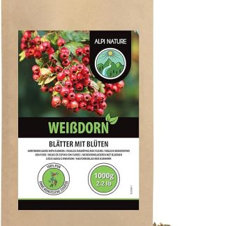 Чай из боярышника Alpi Nature, 1 кг, рассыпной чай, сушеные и нарезанные листья и цветки боярышника.