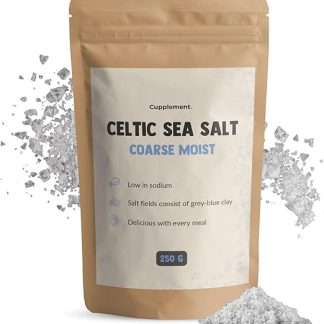 Морская соль Cupplement Celtic Sea Salt, 250 грамм – крупная кельтская морская соль – чистая и богатая минералами – без добавок – протестировано в лаборатории – помещается в почтовый ящик –