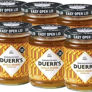 Мармелад из отборных севильских апельсинов Duerr's | Упаковка 6 x 340 г | Традиционный мармелад, приготовленный из отборных кусочков апельсиновой цедры | Нежный вкус и текстура