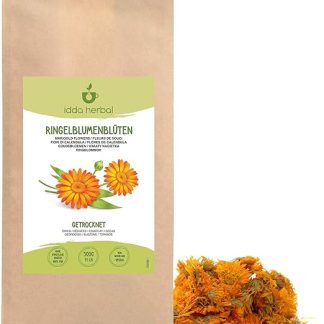 Травяной чай IDDA с календулой, 500 г, сушеные цветки календулы, рассыпной чай.