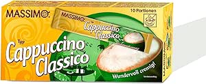 MASSIMO Cappuccino Classico 160 стиков, 16 x 10 стиков по 12,5 г, экономичная упаковка, растворимый кофе в зернах с какао-порошком, капучино, быстрое приготовление