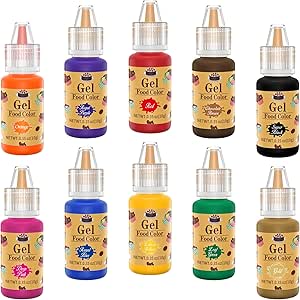 Гелевые пищевые красители E-Kongton – высококонцентрированный жидкий гелевый пищевой краситель для выпечки, макарон, печенья, мастики, украшения пасхальных яиц и проектов своими руками.