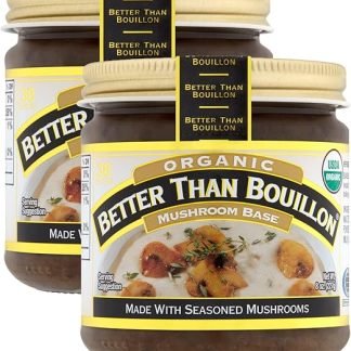 Основа для бульона Better Than Bouillon, органическая грибная основа, сертифицированная Министерством сельского хозяйства США (органическая основа для смешивания, улучшающая вкус), 38 порций в банке, стеклянная банка 225 мл (упаковка из 2 банок)