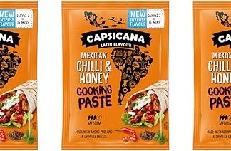 Кулинарная паста Capsicana с мексиканским перцем чили и медом, 3 упаковки, вегетарианская, средней остроты.