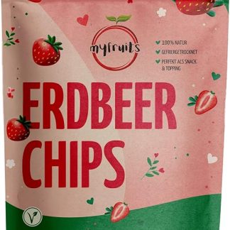 Клубничные диски myfruits® – сушеные – без добавок, 100% клубника, хрустящий ингредиент для мюсли или каши (50 г)