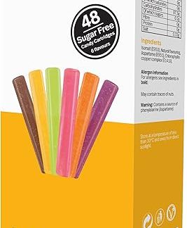 Набор из 48 съедобных конфет Polaroid Candy Cartridges с разными вкусами (8 штук: клубника, апельсин, лимон, яблоко, виноград, кола) для фотоаппарата Polaroid CandyPlay 3D.