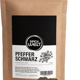 Молотый черный перец Spicy Welt (100 г) – молотый перец для жареного мяса, соусов, супов, яичницы и овощей Насыщенный аромат и характерный острый вкус 100% натуральный, без добавок
