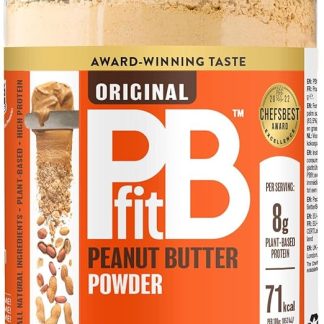 Порошок арахисовой пасты PBfit - на 87% меньше жира, высокое содержание белка, без глютена, натуральная ореховая паста - порошкообразная арахисовая паста из настоящего жареного прессованного арахиса - 425 г