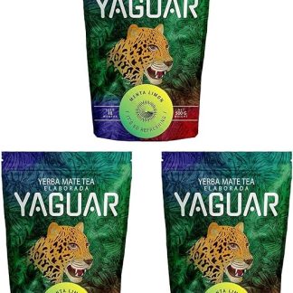 Yaguar Menta Limón 1,5 кг (3 x 500 г) Фруктовый мате из Бразилии Сила натурального кофеина Освежающий вкус как в горячем, так и в холодном виде Чай мате с лимоном и мятой 1500 г