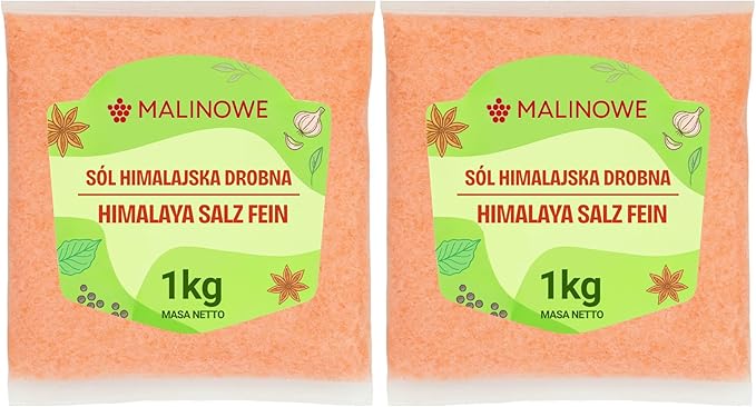 Набор гималайской соли «Малина», 2 x 1 кг, мелкая натуральная соль.