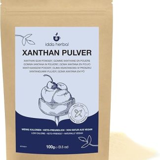 Порошок ксантановой камеди IDDA Herbal, 100 г, без глютена, натуральный пищевой стабилизатор и загуститель.