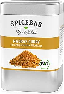 Порошок карри Spicebar Madras, фруктовый, индийский, для приготовления соуса карри, органический (1 x 85 г)