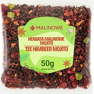 Малиновый чай, малиновый мохито, 50 г, малиново-мятный.