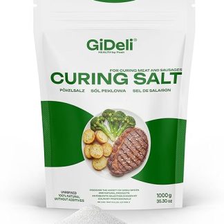 Соль для засолки GiDeli, 1 кг, для мяса, колбас и ветчины, профессионального качества, мелкозернистая, идеально подходит для сухой и влажной засолки.