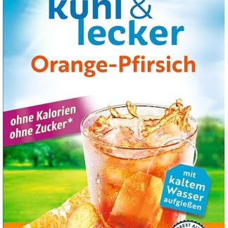 Освежающий и вкусный чай Milford со вкусом апельсина и персика, без калорий, сахара, лактозы, глютена, веганский, 20 пакетиков, 50 г