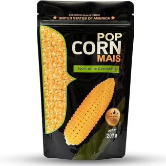 Американская кукуруза в упаковке без ГМО, сохраняющей аромат, для попкорн-машины, кастрюли или микроволновой печи (1x200 г)