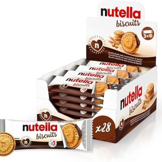 Печенье с Нутеллой — золотистое печенье с хрустящей сердцевиной из Нутеллы — большой семейный размер — идеально подходит для перекуса и для того, чтобы поделиться с друзьями — 28 x 3 печенья