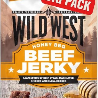 Вяленая говядина в стиле Дикого Запада, высокобелковая вяленая говядина, 300 г, барбекю с медом, вяленая говядина
