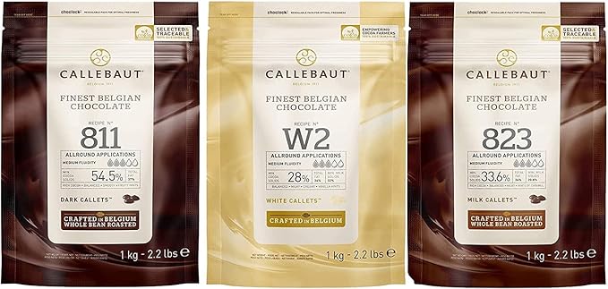 Шоколадная крошка Callebaut: молочный, темный и белый (3 упаковки по 1 кг)