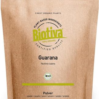Органический порошок гуараны Biotiva - 100 г чистого порошка гуараны - Энергетический компонент - гарантированно без добавок - произведено и проверено в Германии (DE-ÖKO-005) - 100% веганский продукт
