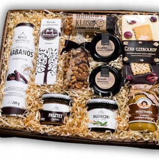 БОЛЬШАЯ, ЭЛЕГАНТНАЯ ПОДАРОЧНАЯ КОРЗИНА - кабаносы, сладости, мед, сливки