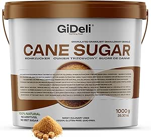 Нерафинированный тростниковый сахар GiDeli, 1 кг в ведре.
