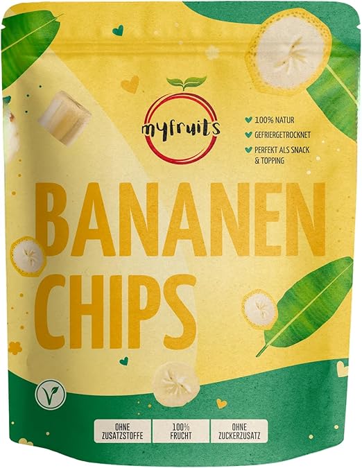 Сушеные банановые дольки myfruits® 100 г. 100% банан - без сахара - без добавок - натуральное сырье.