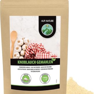 Чесночный порошок (1 кг), 100% натуральный молотый чеснок, изготовленный из бережно высушенного чеснока, без добавок, подходит для веганов.