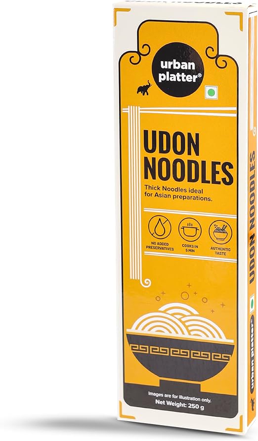 Лапша удон Urban Platter, 250 г (толстая пшеничная лапша, идеально подходит для азиатской кухни, без добавления консервантов)